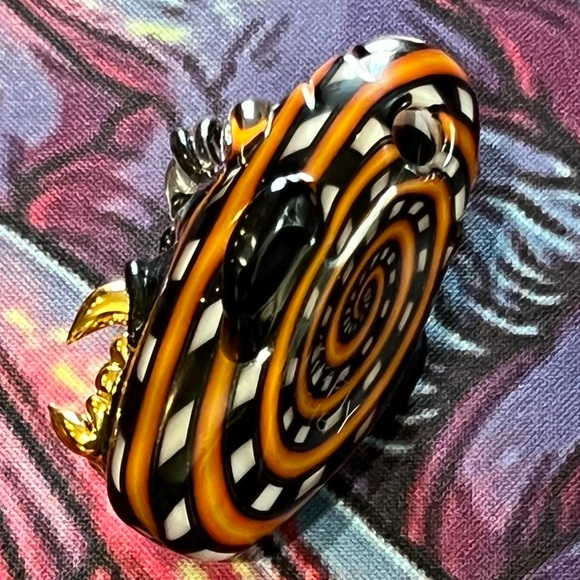 2016 FireFly Glass, Orange/Blk “Gold Grill Gorilla” heady pendant super RARE 1/1 - Picture 5 of 7